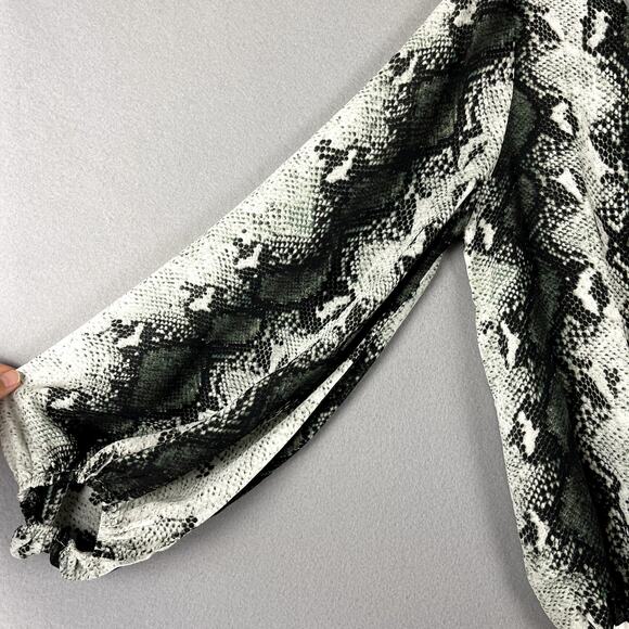 Buddy Love Jackie Snake Print Bodysuit Womens Small Gray Balloon Long Sleeve NWT - Picture 9 of 14